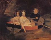 Portrait of the Artist with Baroness Yekaterina Meller-akomelskaya and her Daughter in a Boat Karl Briullov